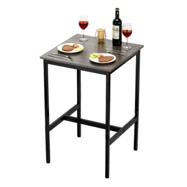 JXBTZJXBTZW2QO1PV001V0 Bar Table - Sturdy Metal Frame High Top Pub Table - Rustic Brown & Black - 24 x 24 x 36 in. - Easy to Assemble