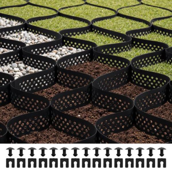 Gravel Grid - 3 in. Depth - 24.93 x 9.52 ft. - 1880 lbs per sq. ft. Grass Ground Retainer - Permeable Geo Grids Driveway Stabilization