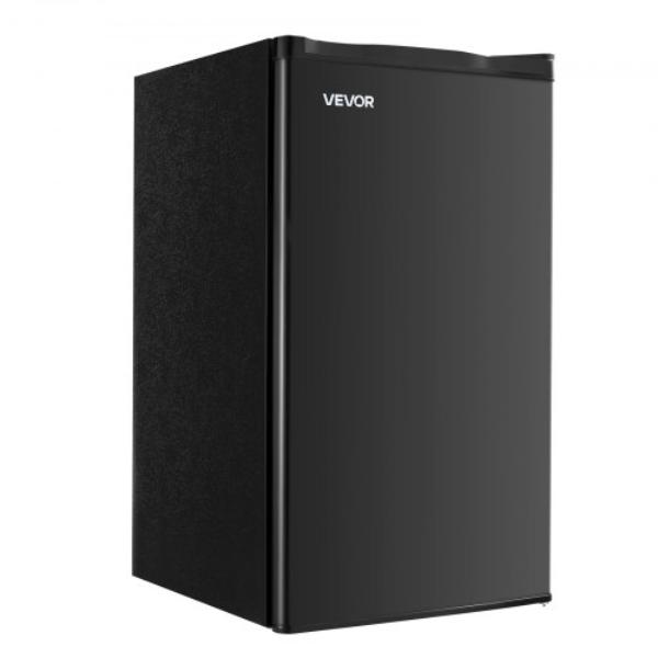 Picture of Vevor YSJSMNBXNZLDUKT8D001V1 Mini Fridge - 3.2 cu. ft. - Single Door Compact Refrigerator - Black - Adjustable Temperature - Glass Shelf - Energy Efficient - Reversible Door - Low Noise