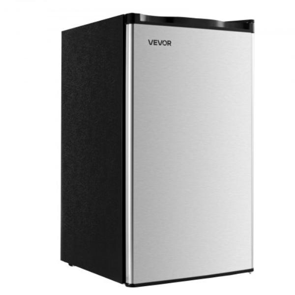 Picture of Vevor YSJSMNBXNZLD607PP001V1 Mini Fridge - 3.2 cu. ft. Single Door Compact Refrigerator Stainless - Adjustable Temperature - Energy Efficient - Reversible Door & Low Noise