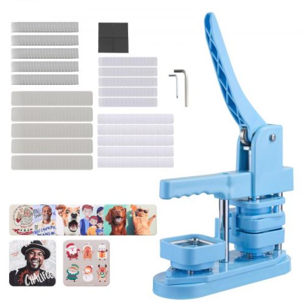 Picture of Vevor SLKXZJ50MMSLJZE7T001V0 Button Maker Machine - 1.97 x 1.97 in. Square - Plastic Pin Maker - Blue