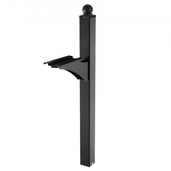 Mailbox Post - Aluminum In-Ground Mounting Mail Box Stand - 56 x 4 x 4 in. - Heavy Duty Metal Post Sleeve Kit - Powder Coated Black