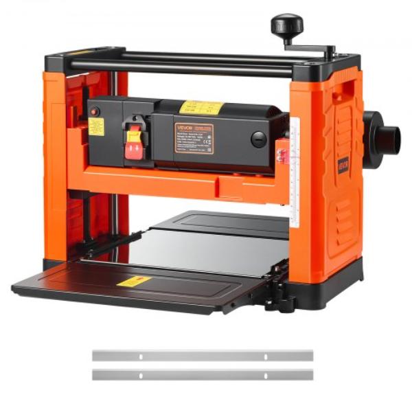 Thickness Planer - Two-Blade - 13 in. Worktable - 1800W - 23500 RPM Powerful Motor - Dual Rollers - Over Protection - Single Speed Woodworking