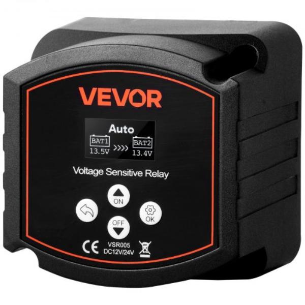 Dual Battery Isolator - 12V 300A Manual Automatic VSR Voltage Sensitive Relay LCD Screen Smart Battery Isolator for Lithium Lead-Acid Batteries