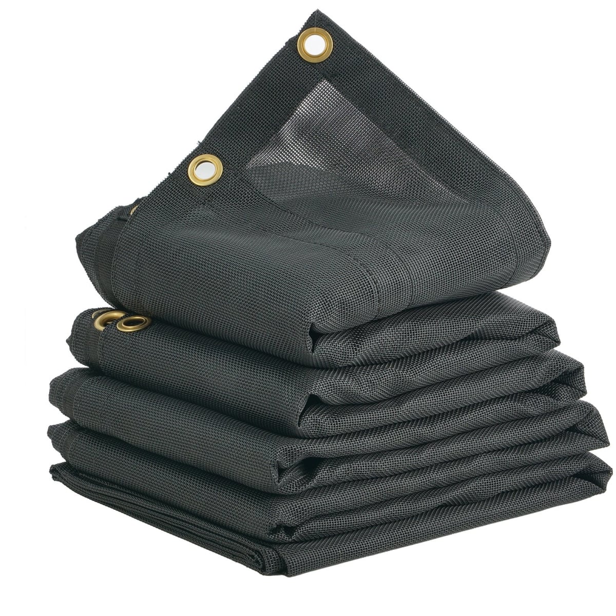 Dump Truck Mesh Tarp, 7 x 18 ft., PVC Coated Black Heavy Duty Cover with 5.5 ft. 18 oz Double Pocket