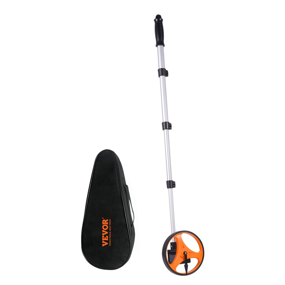 Picture of Vevor CLLFZXXSJ63INZ0GAV0 Measuring Wheel&#44; 6.3 in. Wheel Diameter&#44; 39.37-16.53 in Telescoping Measure Wheel&#44; Measurement 0-9&#44; 999m with Back Bag