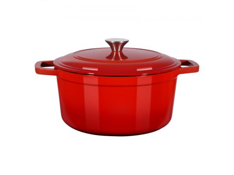 Picture of Vevor ZTHLKX6QTTCTO54AA001V0 6 qt. Enameled Cast Iron Dutch Oven Pot with Lid & Dual Handle, Red