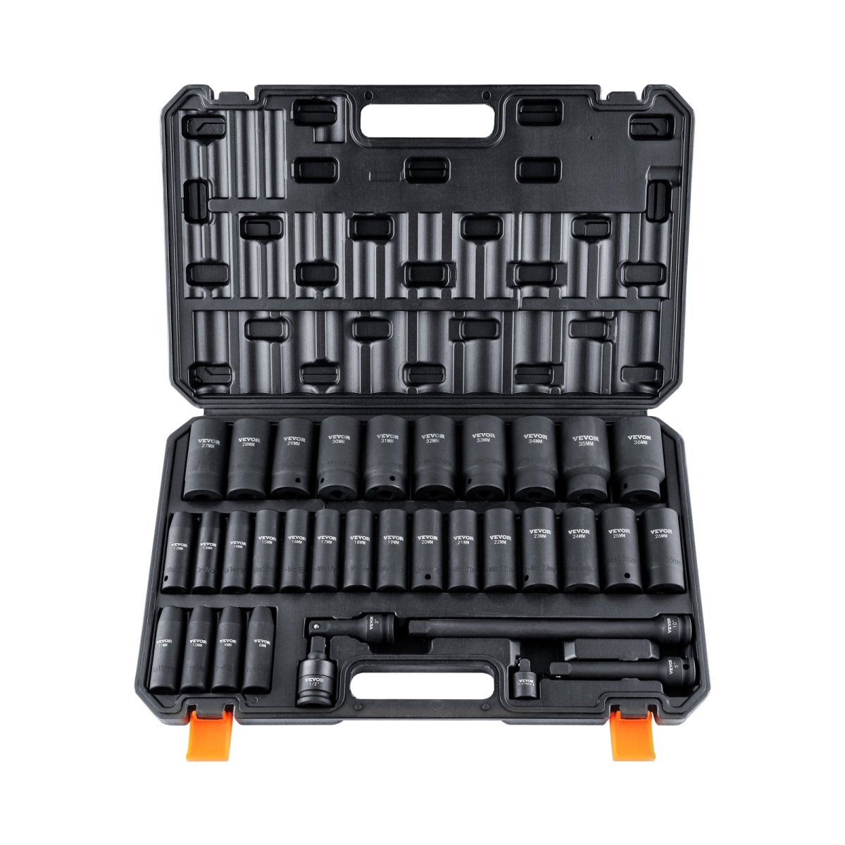 CJTTZ12CRMO3448AJV0 0.50 in. Drive Deep Impact Socket Set for Includes Heavy Duty Storage Case