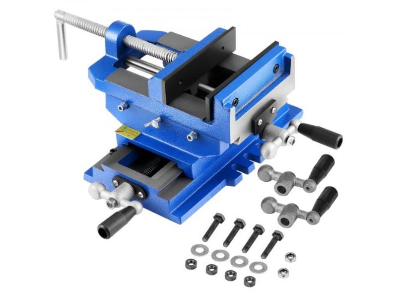 JCTHQ4YCSZS0AQEI0001V0 4 in. Jaw Width 2-Way X-Y Axis Bench Cross Slide Drill Press Vise for Woodworking Drilling CNC Milling Machine