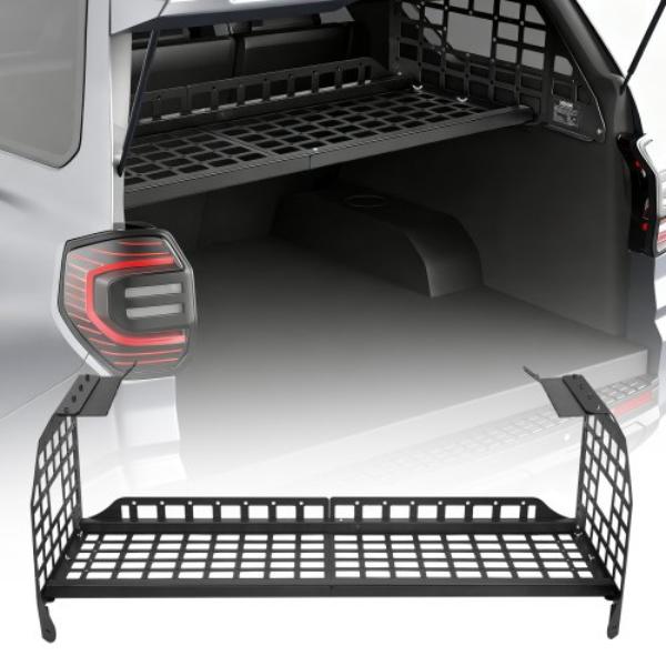 Rear Trunk Cargo Rack - 220 lbs - Aluminum Alloy Basket Tray - Adjustable Height Shelf Stand Organizer for 2010-2024 Toyota 4Runner