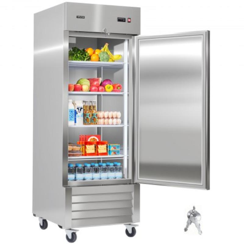 Picture of Vevor LSSYLJDDMLZDAWF20001V1 Commercial Reach-In 29 in. - 22 cu. ft. Stainless Steel Upright Refrigerator with Single Door - 4 Adjustable Shelves - 32 to 50 deg Temperature Control