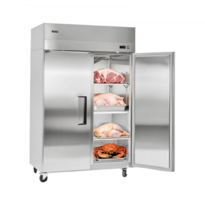 Picture of Vevor LSSYLJDSMLDDCQ9SM001V1 Commercial Freezer - 31.89 in. Width Reach In Upright-Freezer Double Door - 32.1 Cu. ft. Auto-Defrost Stainless Steel Freezer with 8 Adjustable Shelves