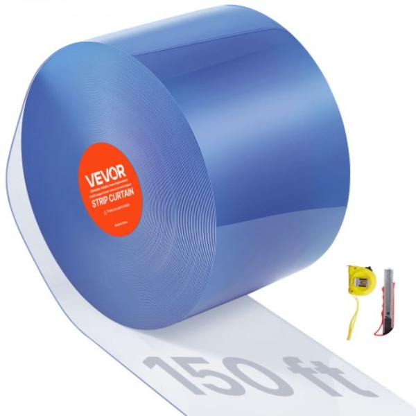 Picture of Vevor JPVC150X81PCSWENDV0 Clear PVC Strip Curtain - 150 ft. x 8 in. - Plastic Door Strip Bulk Roll - Walk in Freezer Cooler Curtain Strips for Doorways of Supermarket - Garage