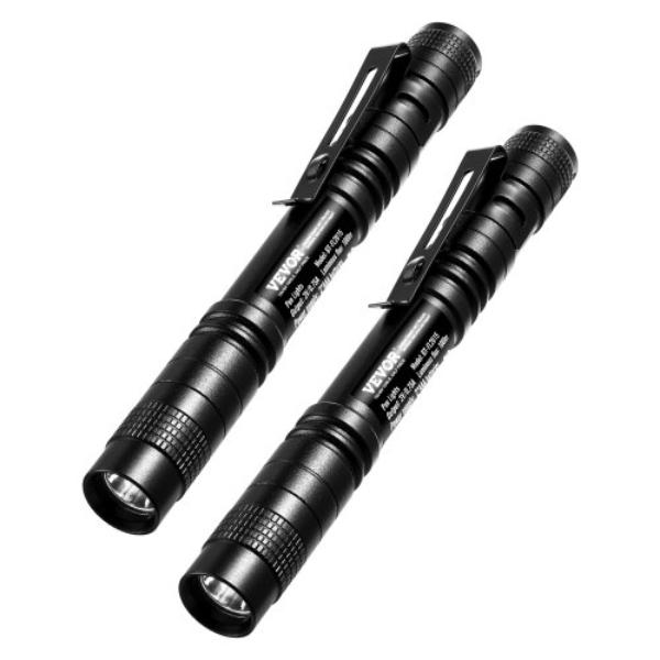 Pen Light - 100 Lumens Pocket Flashlight with Clip - IPX4 Waterproof Portable Penlight - Compact & Lightweight for Tight Spaces - Pack of 2