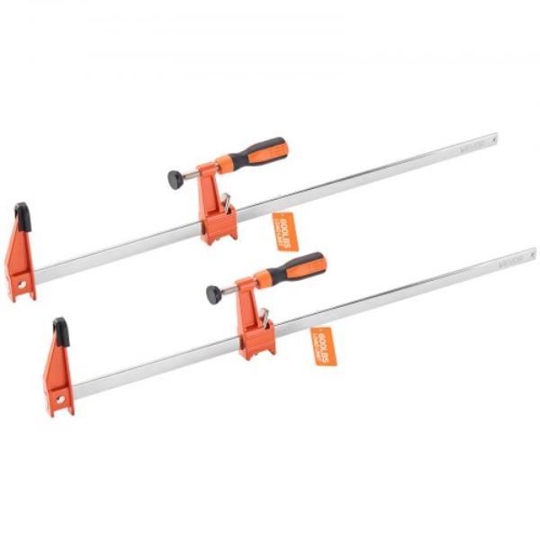 FJ24INCH2GZTLIK3X001V0 Bar Clamps for Woodworking - 24 in. Opening - Lockable F-Clamp with 600 lbs - 2.5 in. - Cast Iron & Carbon Steel - Pack of 2