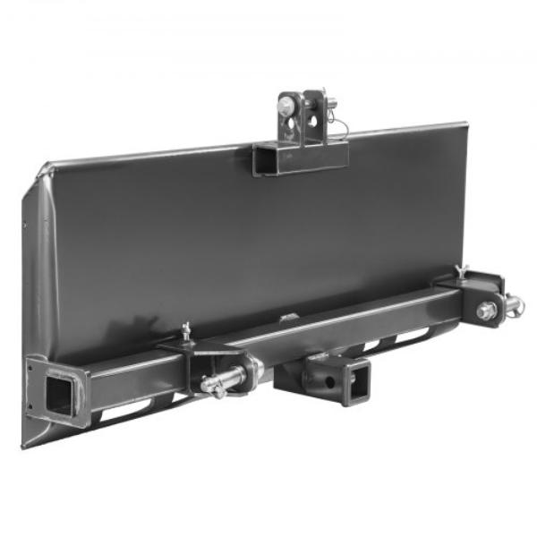 Universal 3-point Skid Steer Plate - 0.375 in. Skid Steer Attachment Plate 7000 lbs Steel Adapter Loader with Deere Kubota Bobcat Mahindra