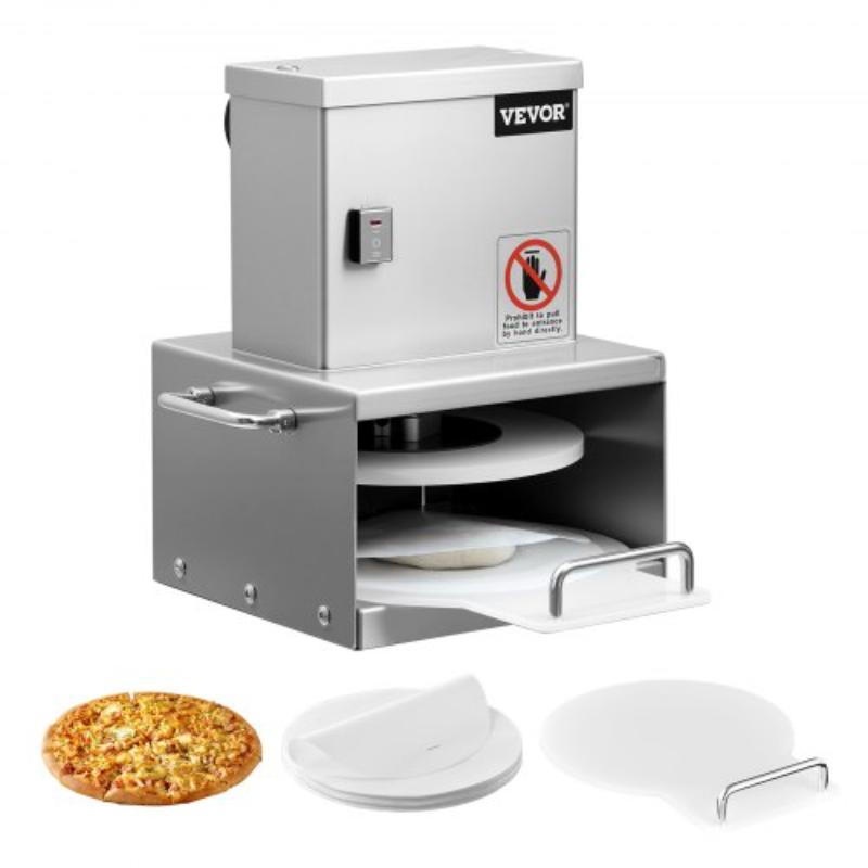 Picture of Vevor DDCZYMJ8YCBXYSPL3001V1 Electric Pizza Dough Press Machine - 6 in. Pizza Pastry Press Plate - Adjustable Thickness Commercial Forming Machine with 100 Piece Parchment Paper