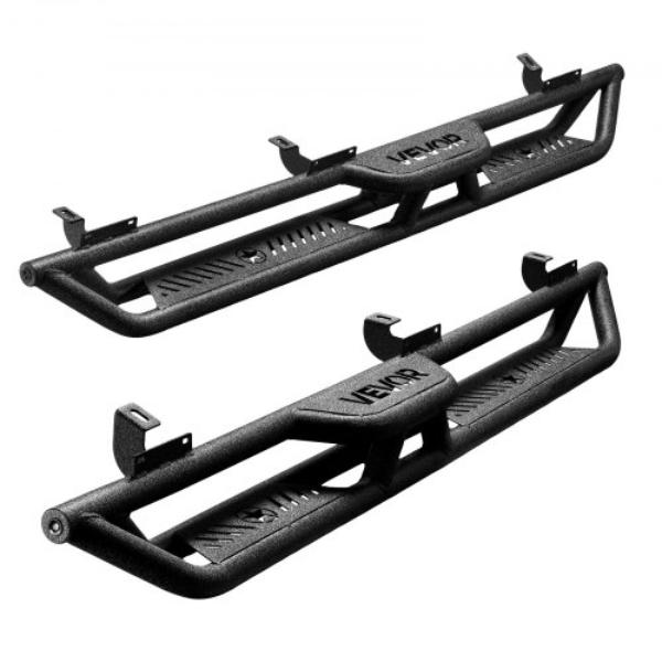 Running Boards - 6 in. Side Steps Compatible with 2007-2018 Jeep Wrangler JK 4 Door - 550 lbs - Wide Non-Slip Hollow Surface with Rustproof Coating