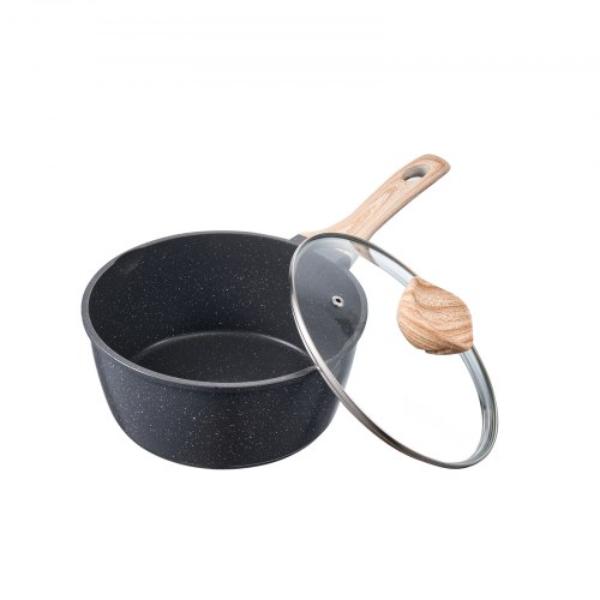 Picture of Vevor LZJG25QTTFLT9T09W001V0 2.5 qt. Saucepan - Nonstick Saucepan with Tempered Glass Lid - Multipurpose Cooking Sauce Pot with Detachable Handle - Black