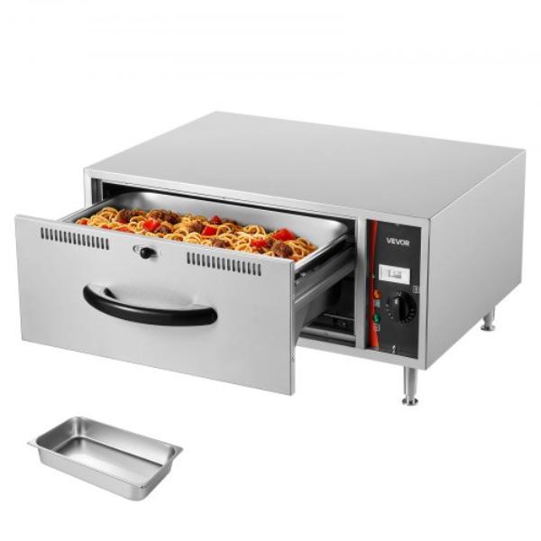 Picture of Vevor BWCTDLSBZX1G4DKGK001V1 Commercial Electric Drawer Warmer - Single-Drawer Stainless Steel Food Warmer - Freestanding Standard Warming Drawer Cabinet - 85-185F Wide Temperature Range