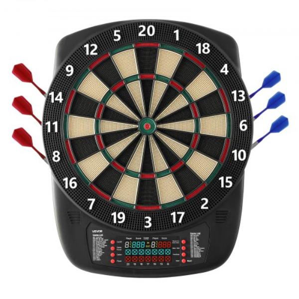 Electronic Dart Board - 13.5 in. Target Dartboard with 43 Games & 200 Variations for Up to 8 Players - 6 Dart Shafts with Flights & 50 Soft Tips