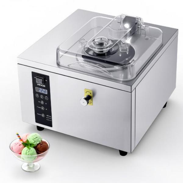 Picture of Vevor SYYSYBQLJYSDYZQ0F001V1 Commercial Hard Ice Cream Machine - 500W - 1.32 gal per Hour - Gelato Hard Serve Ice Cream Maker - 2.8 Liter 304 Stainless Steel Cylinder - Auto Clean LED Panel