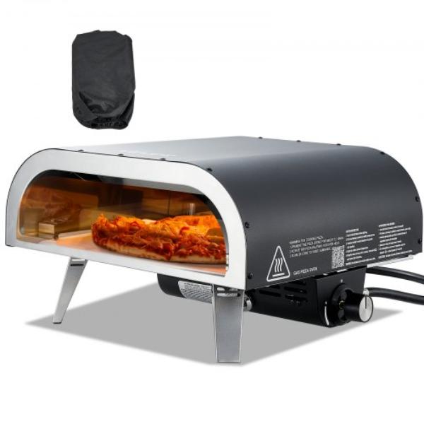 Picture of Vevor BXPSLWPTWXZG473H9001V0 Propane Outdoor Pizza Oven - 12 in. Gas Pizza Maker - Portable Pizza-Cooker with Thickened Pizza-Stone - Carry Bag - Black