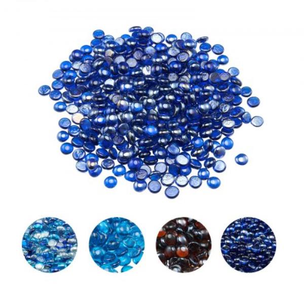 Fire Glass - 20 lbs High-Temperature Resistant Fireplace Rocks - 0.75 in. Reflective & Smokeless Firepit Glass Beads - Cobalt Blue