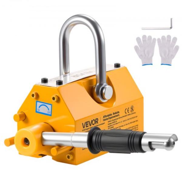 Permanent Magnetic Lifter - 880 lbs Pulling - Heavy Duty N42 Neodymium Lifting Magnet - Release Handle - Steel Hook - Lifting Plate Steel - Board
