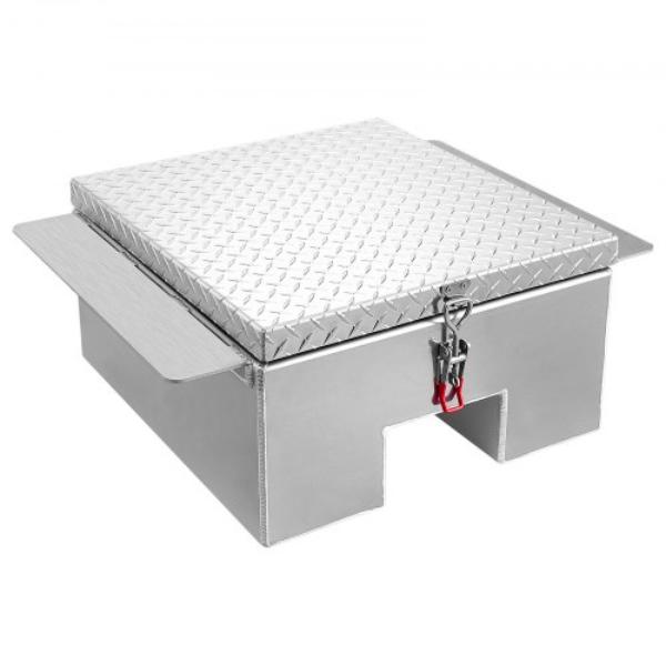 Truck Bed Tool Box - Heavy Duty Aluminum - Diamond Plate - Storage Toolbox Chest Organizer - Supports up to 220 lbs - Silver - 30.3 x 24 x 12.2 in.