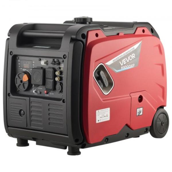 Inverter Generator - 4200W Peak Watt Gas Powered - Quiet Inverter Generator for Home Outdoor with CO Sensor & RV Ready 8.3A Outlet - Long Run Time