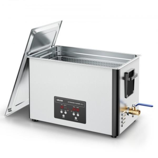 30 Liter Ultrasonic Cleaner - Professional Machine with Digital Display - Cleaning Basket - 480W - 40kHz for Parts - Carburetors - Instruments