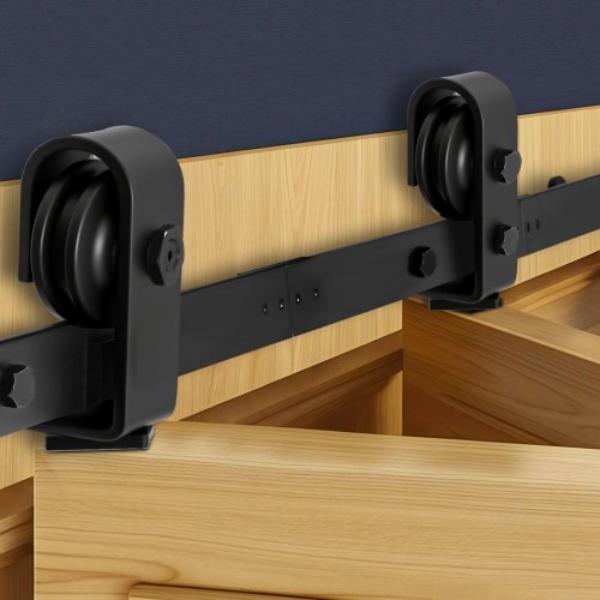Bi-Folding Sliding Barn Door Hardware Track Kit - 36 in. Top Mount Track Kit - Heavy Duty for Two 16 in. Closet Pantry Laundry Doors
