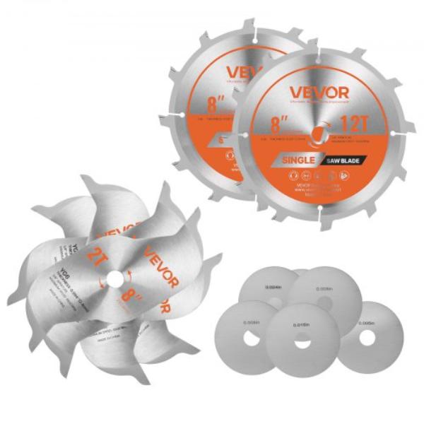 Dado Blade Set - 8 in. Dia. - 12 Sharp Alloy Teeth 0.625 in. Arbor Fine Finish Stacking Dado Blades with Chippers & Shims Noise-Reducing Heat Vents