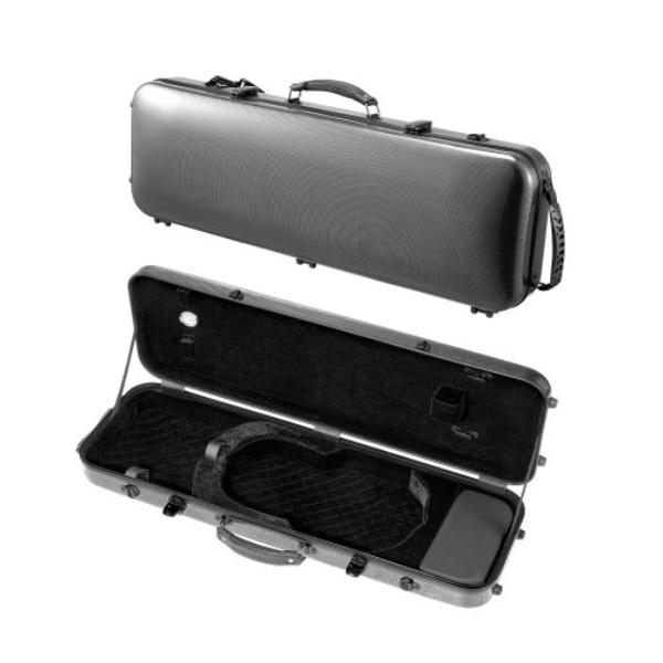 XTQHZFXFHTXWTSD67001V0 4-4 Full Size Violin Case - Oblong Shape - Built-in Hygrometer - Plush Lining, Shoulder Straps - Anti-Scratch, Black