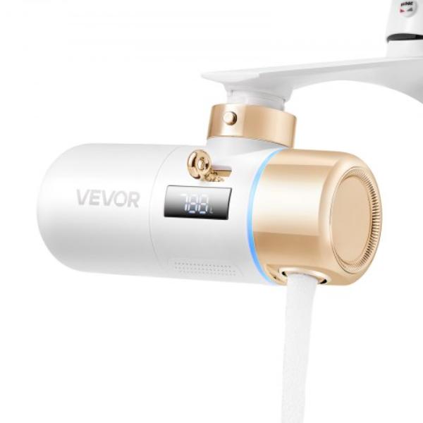 Picture of Vevor MRHFXLSLTLSQXP14D001V0 Skincare Water Filter - Faucet Mount Water Filters - Micro-Nano Bubble - Sink Tap Purifier - Removes Chlorine, White & Gold