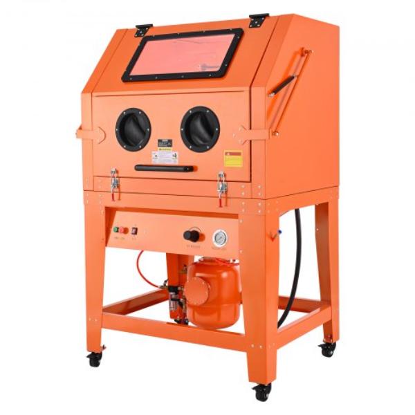 PSJ245GALY00Y70BN001V1 Sandblasting Cabinet - 245 gal - Heavy Duty Steel - Pressurized Tank - 32 gal Media Hopper - 1.6 HP Dust Collector on Wheels
