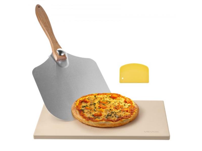 Picture of Vevor PSSJQSJX22140KPYQ001V0 20 x 14 x 0.6 in. Rectangular Cordierite Pizza Stone with 1450 Deg Heat-Resistant Cook for Kitchen Bake Oven & BBQ Grill - Extra Large
