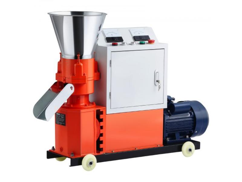 SLKLJ8MM3YG0B1BWN001V4 8 mm 3KW 240V Animal Feed Pellet Mill Machine with 3 Pressure Rollers & 4 Wheel