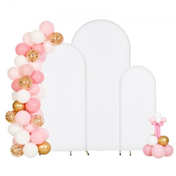 Arch Backdrop Stand - Gold Metal 6-5-4 ft. Easy Assembly Stable Structure for Wedding Birthday Party Graduation Celebration Decoration - Set of 3