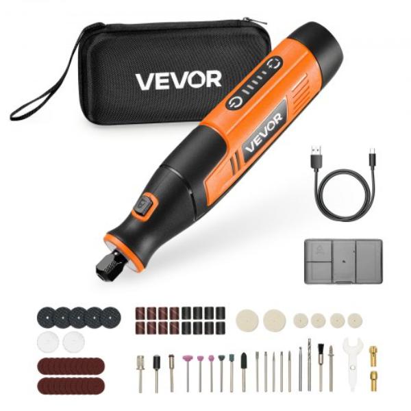 Cordless Rotary Tool Kit - DC4V Portable Mini Power Rotary Tool - 5-Level Speed 7000-20000 RPM Multi-Purpose DIY Tools - 73 Piece