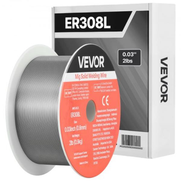 Solid MIG Welding Wire - ER308L 0.03 in. Low Spatter Stainless Steel Welding Wire High Feed ability Gas Shielded Welding - 2 lbs