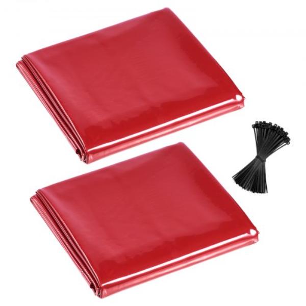 DMPF2JZ68FTWX6VDE001V0 Welding Curtains - 6 x 8 ft. Flame-Resistant Vinyl Safety Protective Screen - Red - 2 Piece