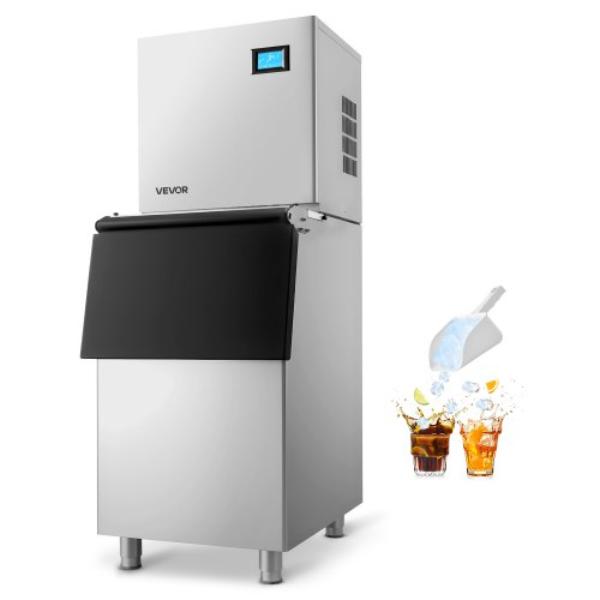 Commercial Ice Maker Machine - 360 lbs per 24 Hour Ice-Making Machine - 250 lbs Large Storage Bin - Auto Self-Cleaning - Touchscreen