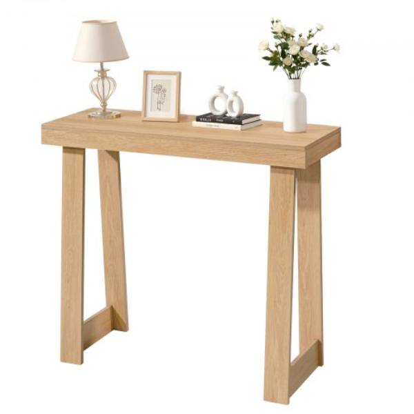 36 in Console Table - Modern Desk Behind Couch - Wooden Rectangle Entrance Desk - Narrow Long Sofa Table Accent Stand - Burlywood