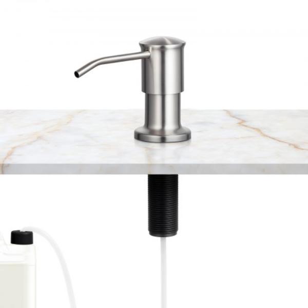 Soap Dispenser - Stainless Steel - Kitchen Sink - Countertop Dish Soap-Dispenser with 47 in. Extension Tube Kit & 360 deg Rotation Pump Head