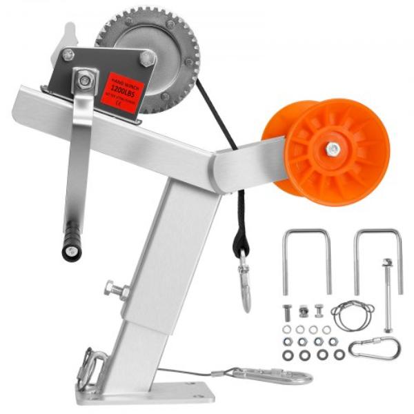Boat Trailer Winch Stand with Roller - 1200 lbs Winch & 2 in. x 25 ft. Winch Strap - Boat Winch Mount with U-Bolt for 2-3 x 3-4 in. Trailer Tongue