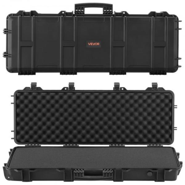 Hard Rifle Case - Lockable - 40 in. - IP67 Waterproof & Dustproof - Movable Large Pistol Storage for Rifles - Shotguns - Airsoft Guns, Black