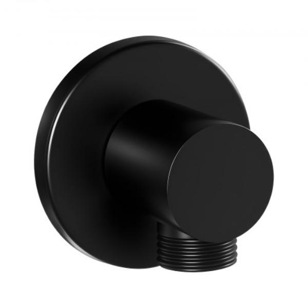 Wall Mounted Supply Elbow - Matte Black - 0.25 in. NPT Female Inlet - Solid Brass Wall Union - Round Walls Union Water Supplying - 0.25 in. IPS