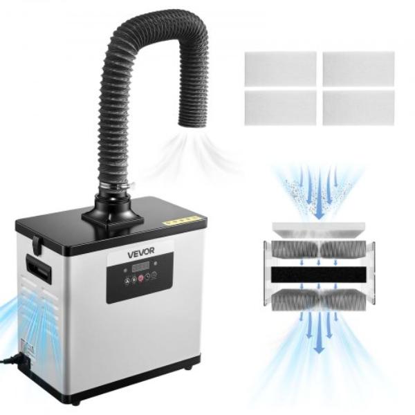 Solder Fume Extractor - Upgraded 4-Stage Filtration - 10-Speed & Remote Control - Smoke Absorber for Laser Engraving - 3D Printing